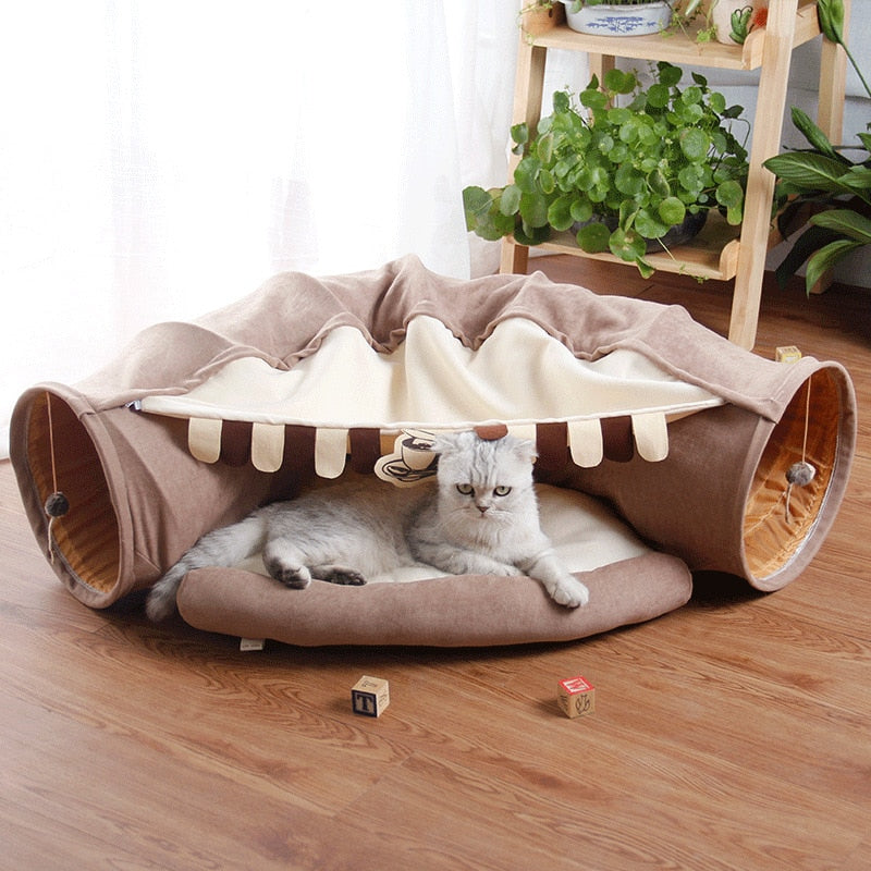 PlushyTunnel Bed- Cat Tunnel Bed