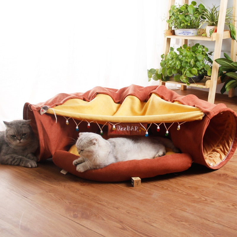 PlushyTunnel Bed- Cat Tunnel Bed